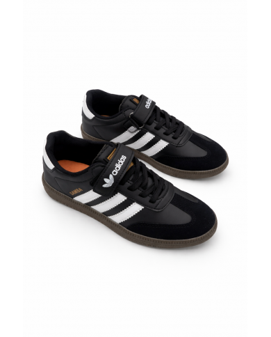 CIRTLI SABİT LASTİK BAĞCIKLI ORTOPEDİK DÜZ TABAN-SİYAH BEYAZ ÇOCUK SPOR
