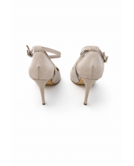 YANLARI AÇIK BİLEKTEN BAĞLAMALI-KREM SATEN TOPUKLU